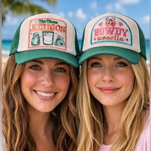Green Trucker Hat with Embroidered Front Patch